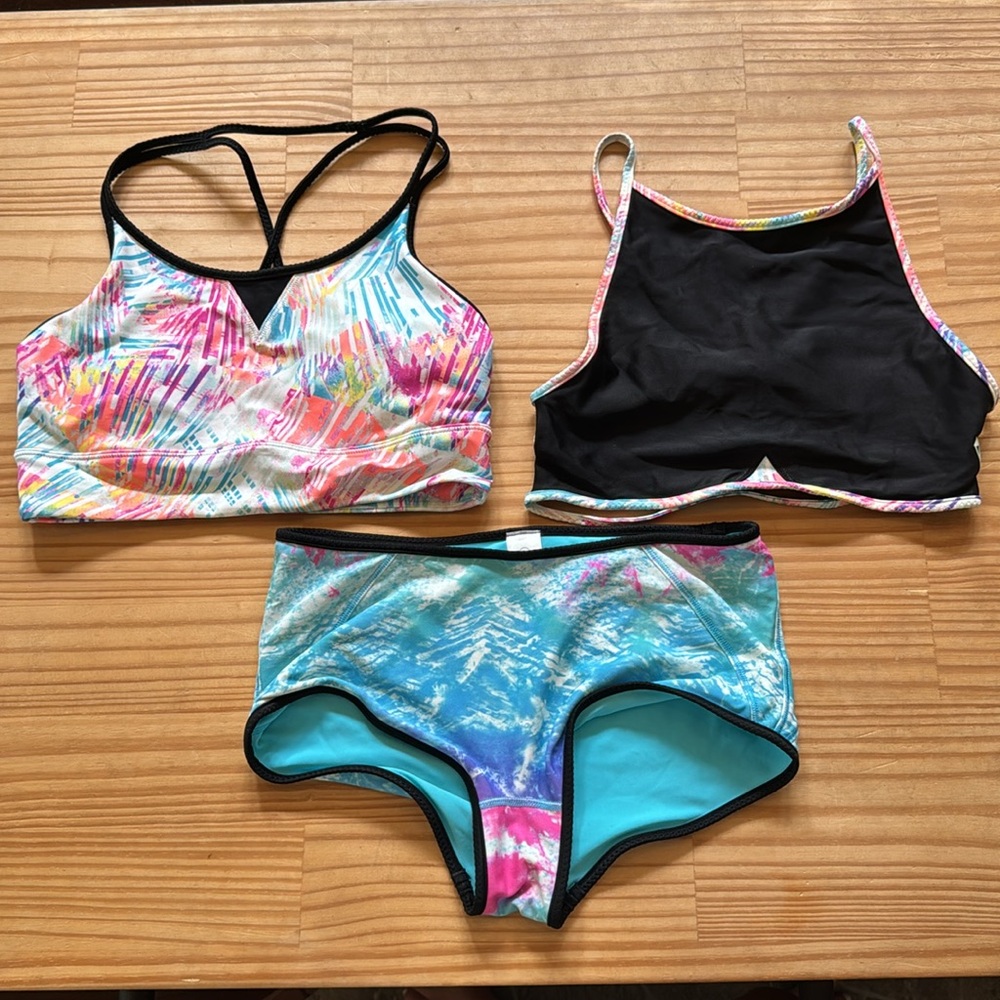 Ivivva 3 Piece Swim Suit Set Size 10 and 12